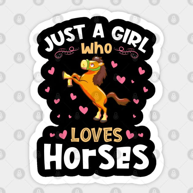 Just a Girl who Loves Horses Equestrian Sticker by aneisha